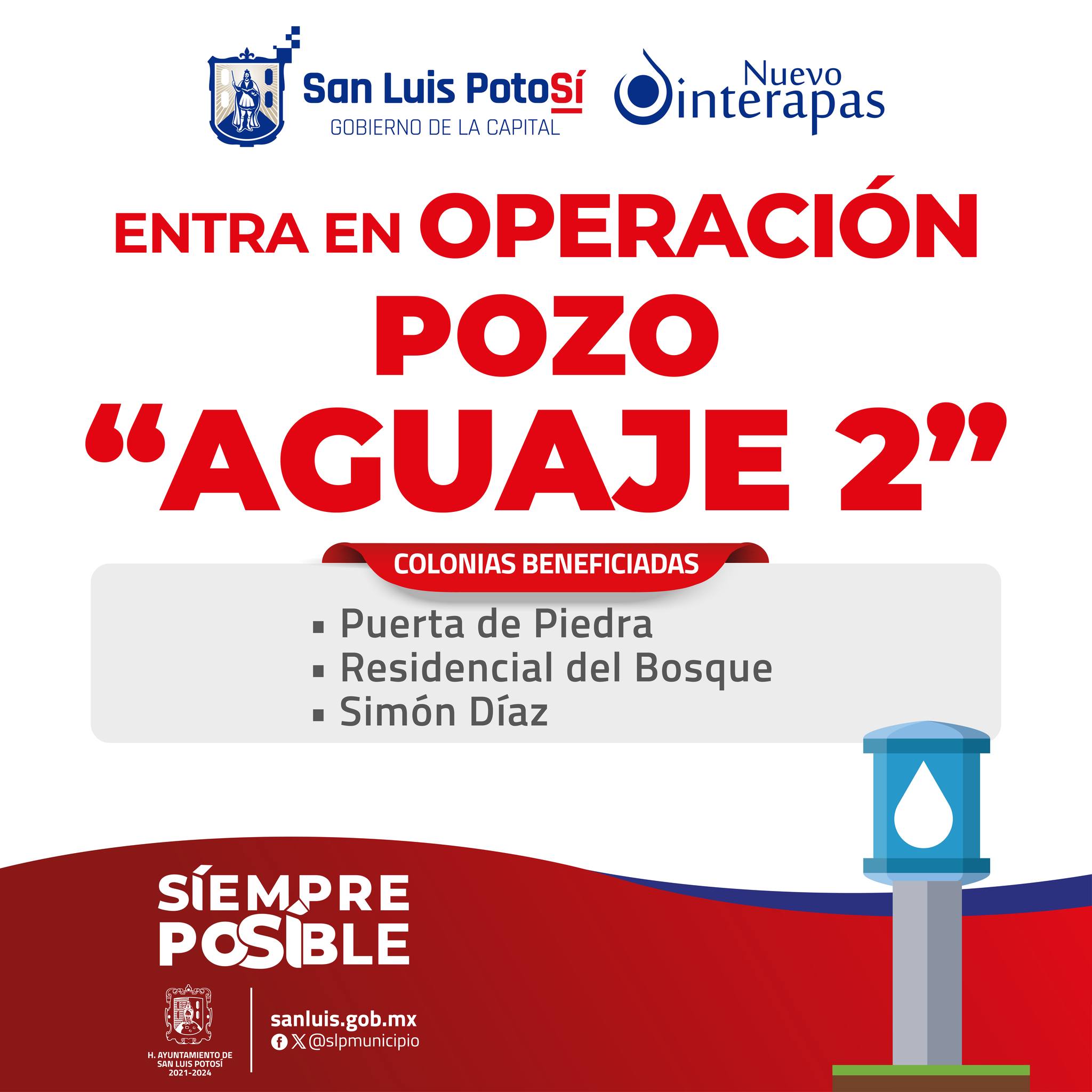 INTERAPAS pone en operación el pozo “Aguaje II” para suministrar agua a colonias al sur poniente de la ciudad.