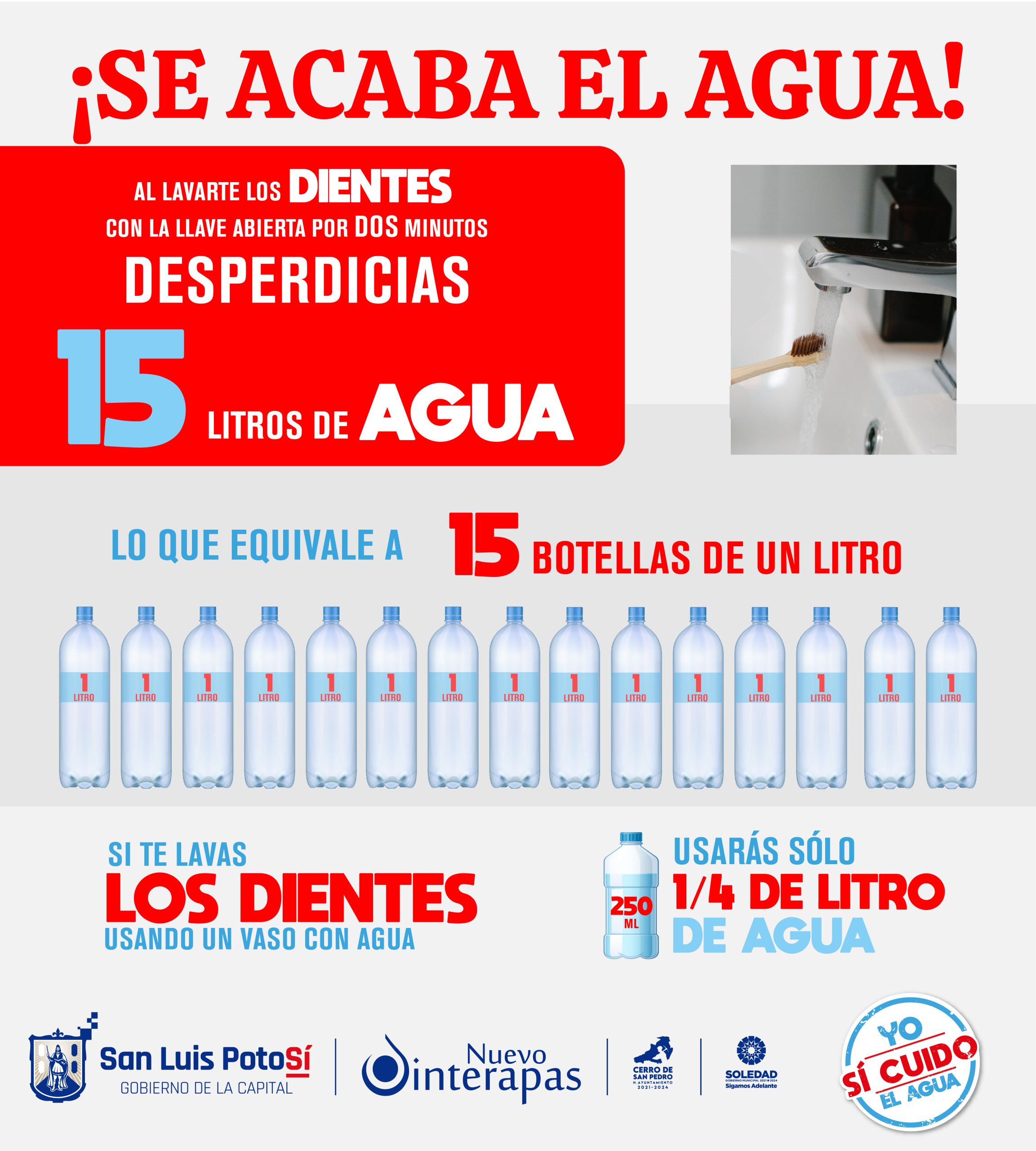 Ante sequía extrema en la capital de San Luis Potosí, llama INTERAPAS a seguir cuidando el agua.