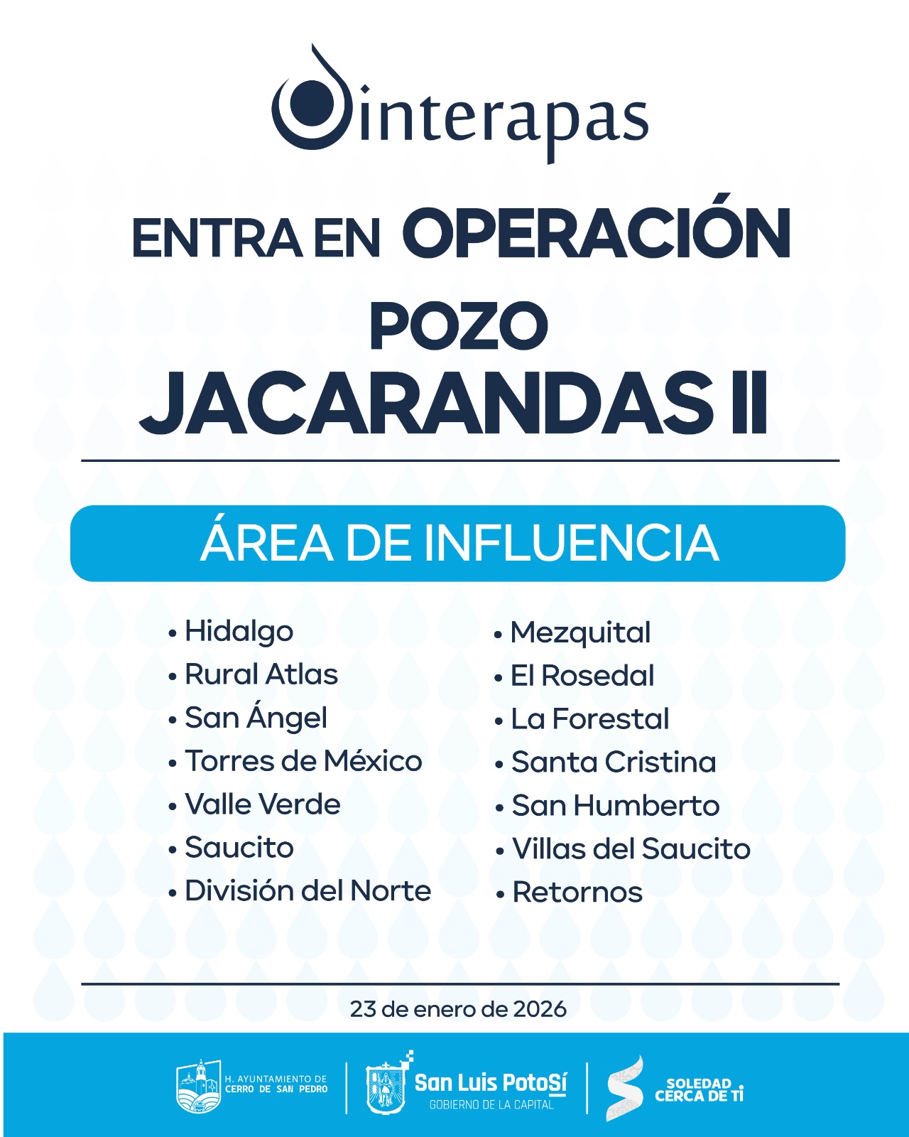 Entra en operación el pozo Jacarandas II