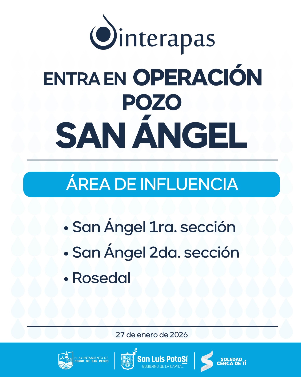 Interapas pone en operación el pozo San Ángel