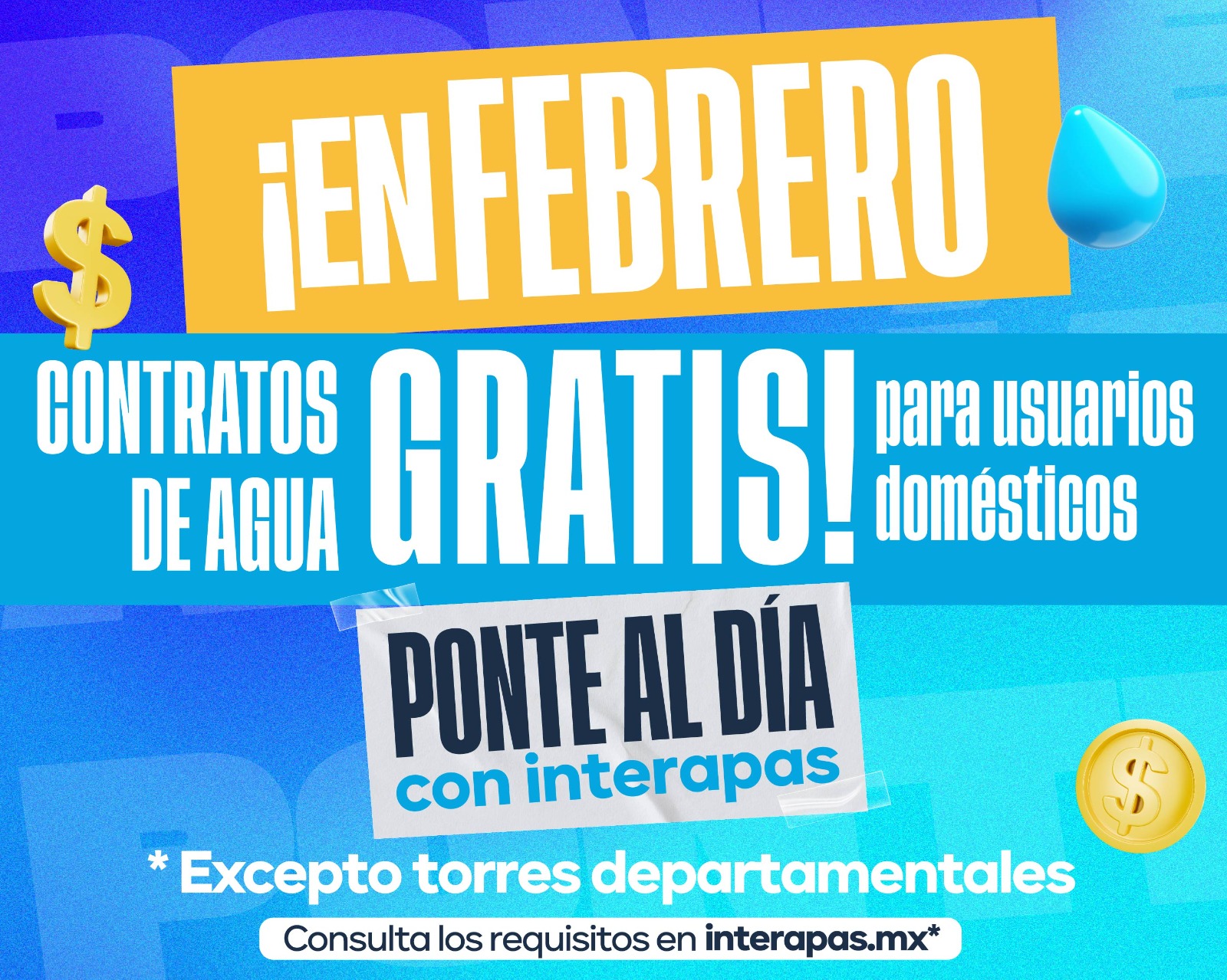 INTERAPAS promueve la regularización de tomas sin costo de contratación