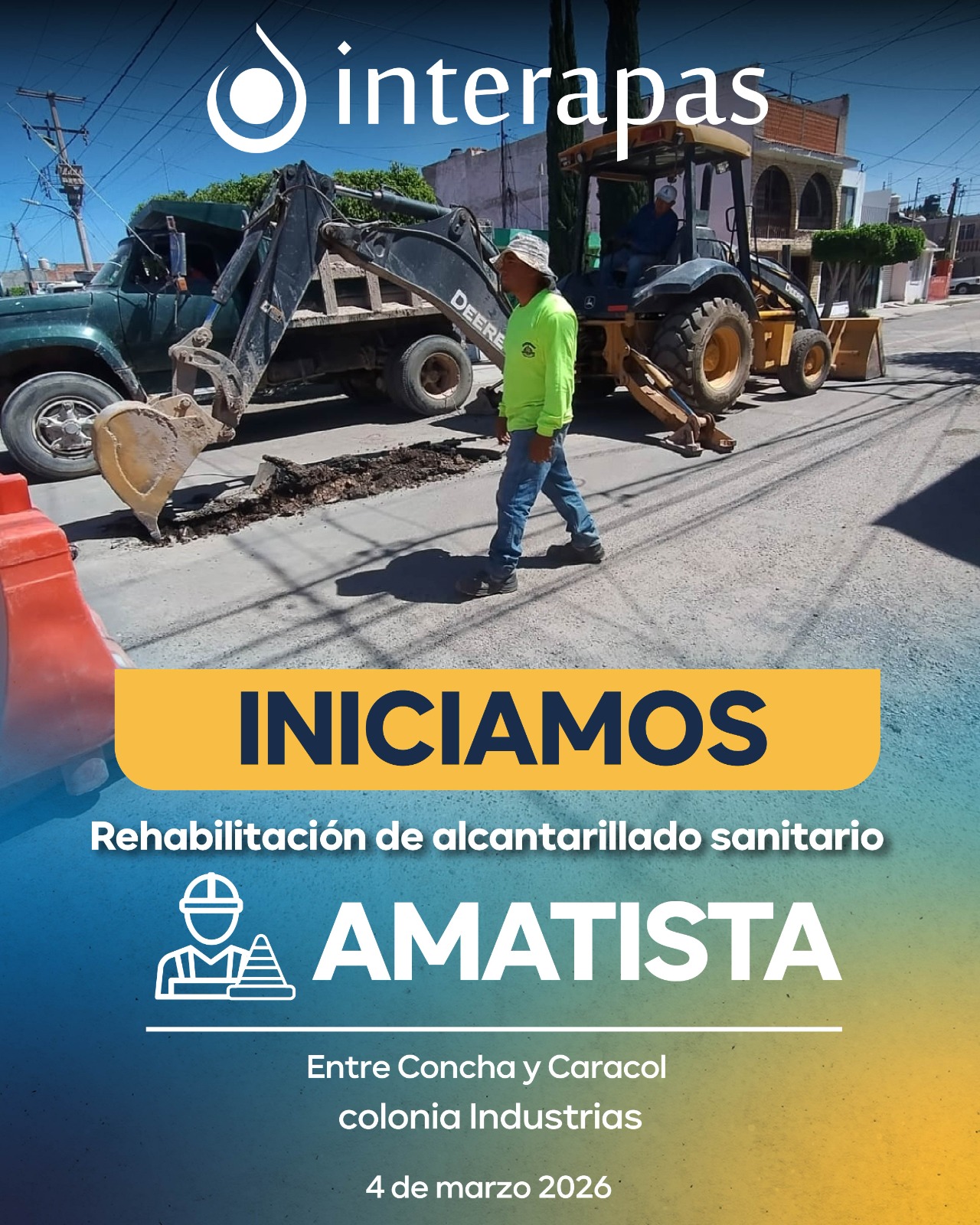 Interapas atiende red sanitaria deteriorada en la colonia Industrias