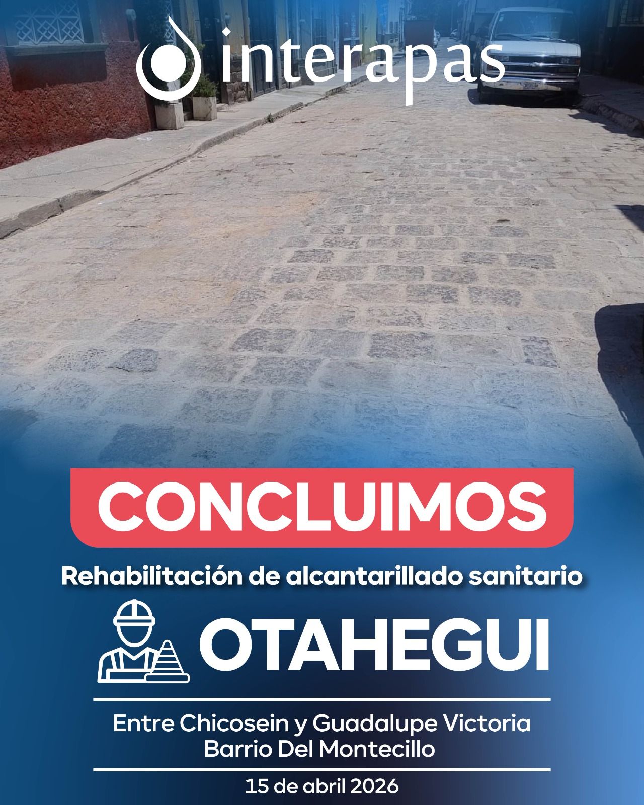 Interapas cumple a Montecillo con rehabilitación de drenaje en Otahegui