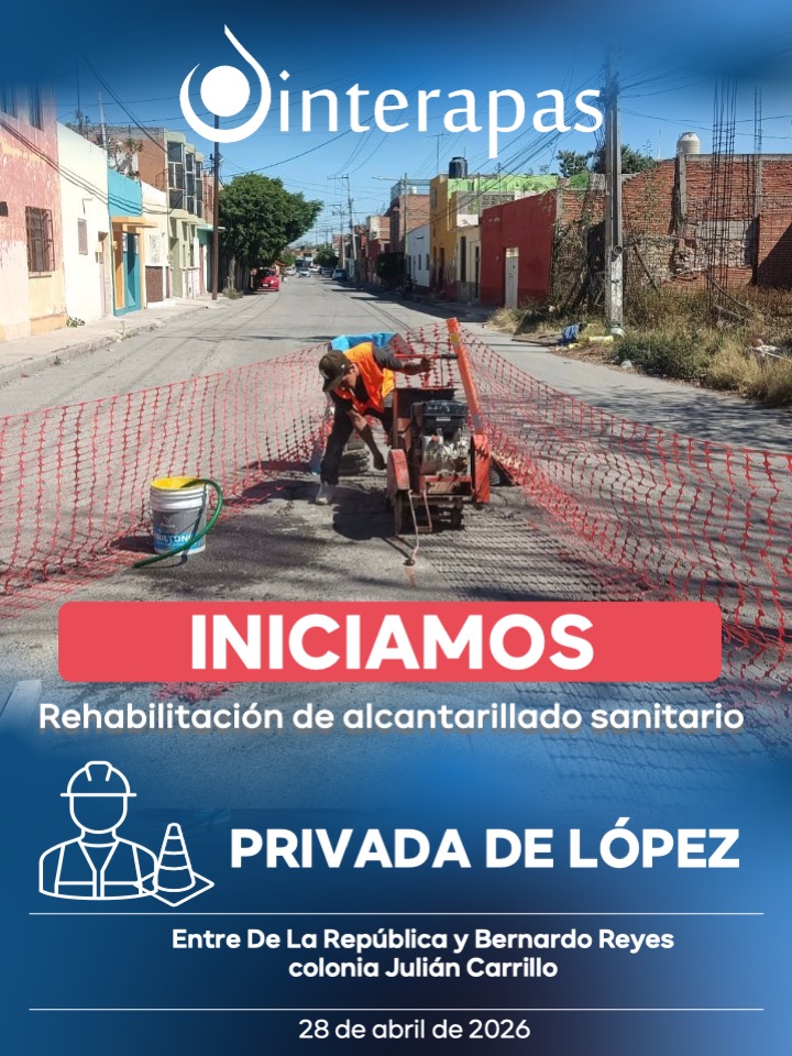 Interapas arranca nueva obra sanitaria en la colonia Julián Carrillo