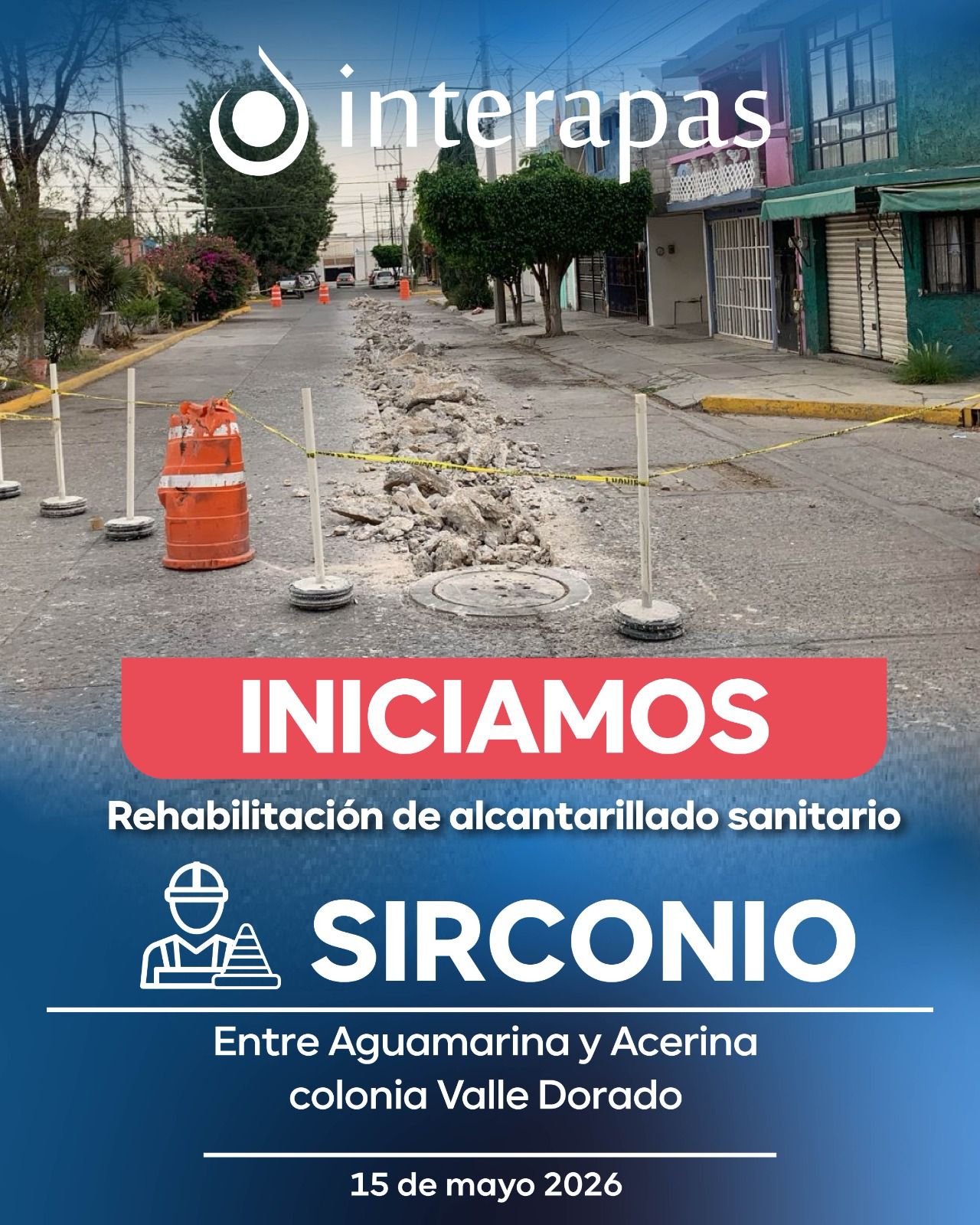 Nueva obra de Interapas amplía mejora sanitaria en Valle Dorado